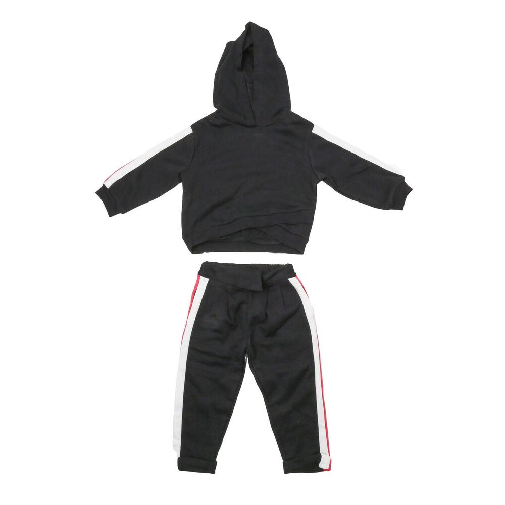 Habitual Kids Girls' Tape Trim Hoodie & Pants Set Black Size 2T 1917